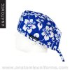 Hawaiian Surgical Caps Blue Flowers - ANA054