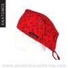 Surgical Caps Red Fabric with ants - ANA052